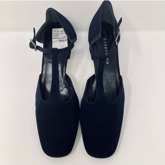 Bandolino square toe ankle strap blue block heels - Picture 3 of 7